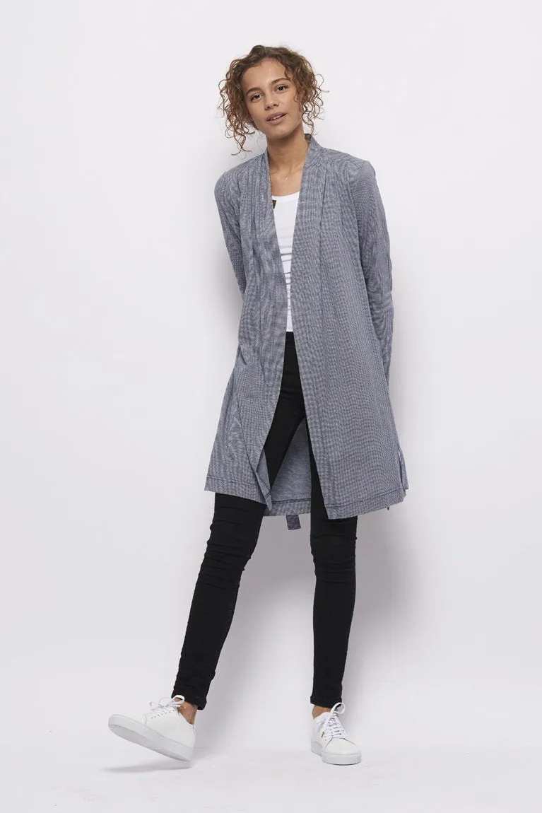 Froks Wrap Jersey Cardigan / Blue & White pattern