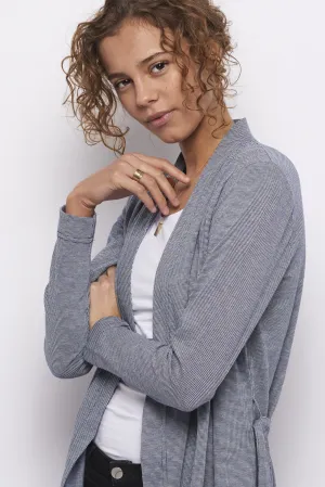 Froks Wrap Jersey Cardigan / Blue & White pattern