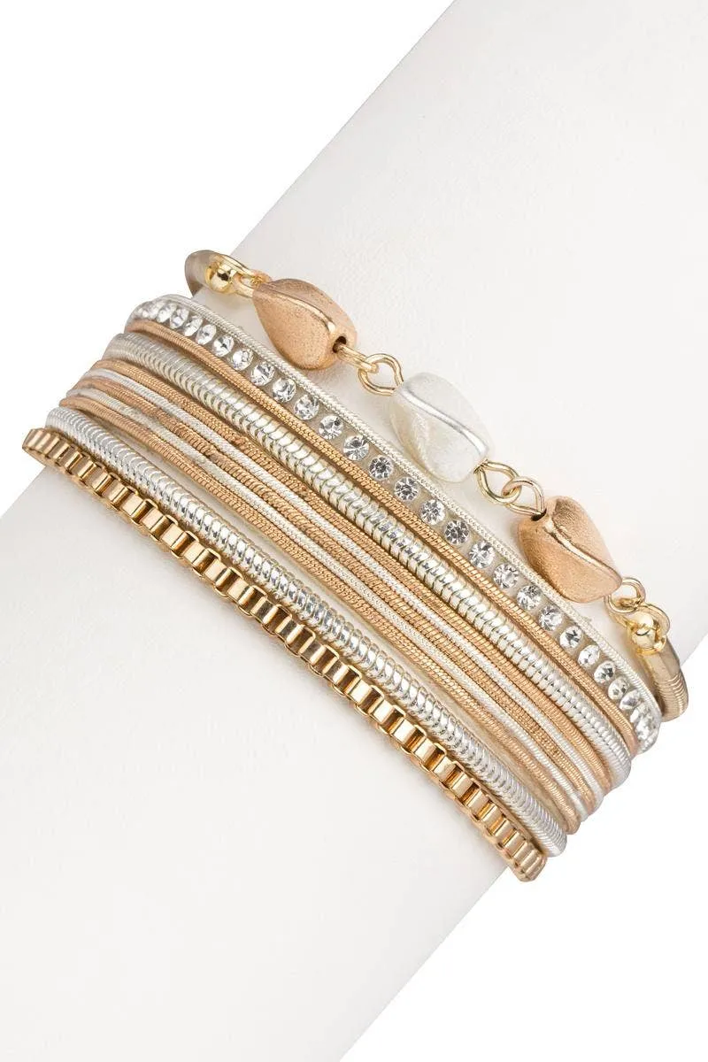 Georgia Gold & Silver Layered Bracelet