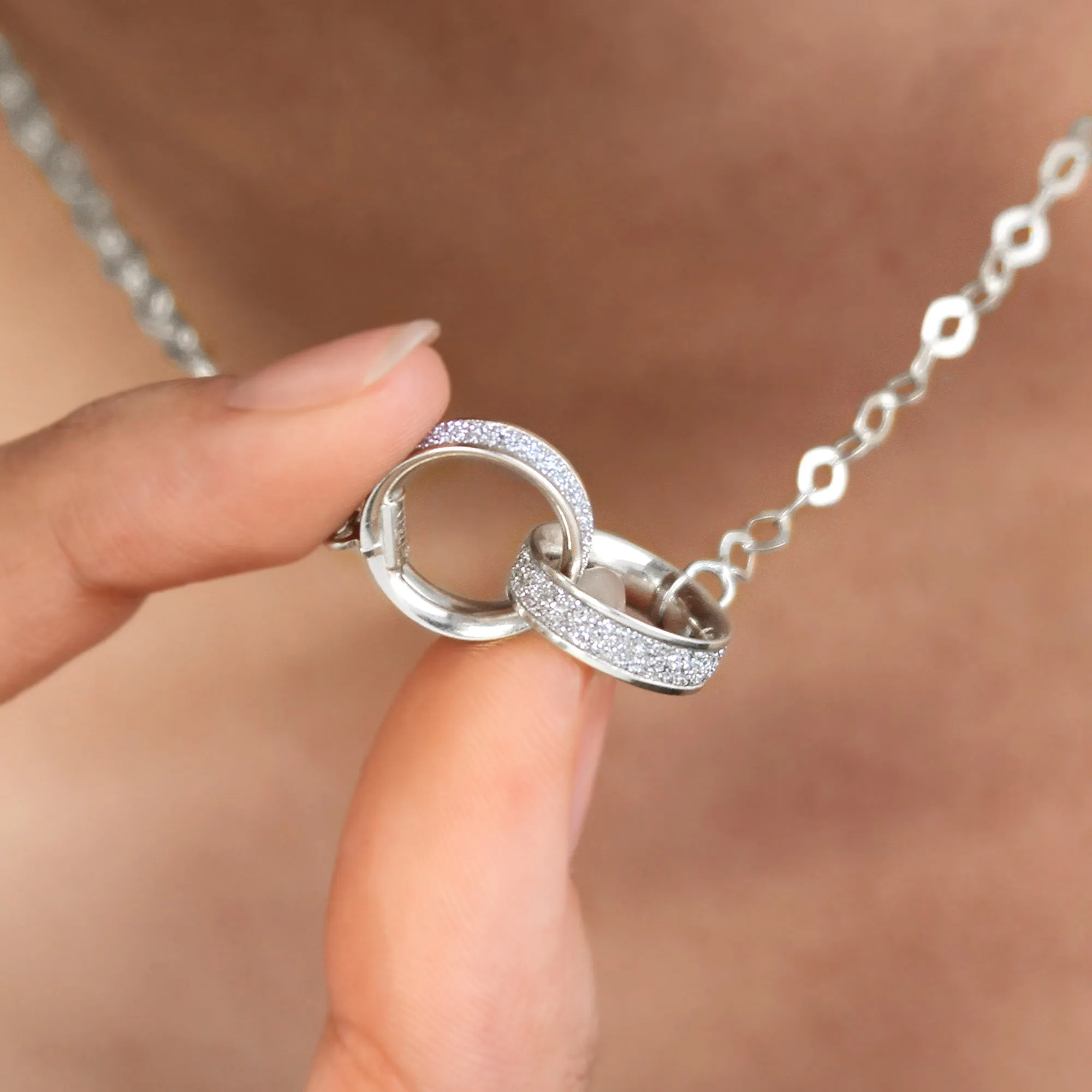 Glitter Eternity Circle Necklace