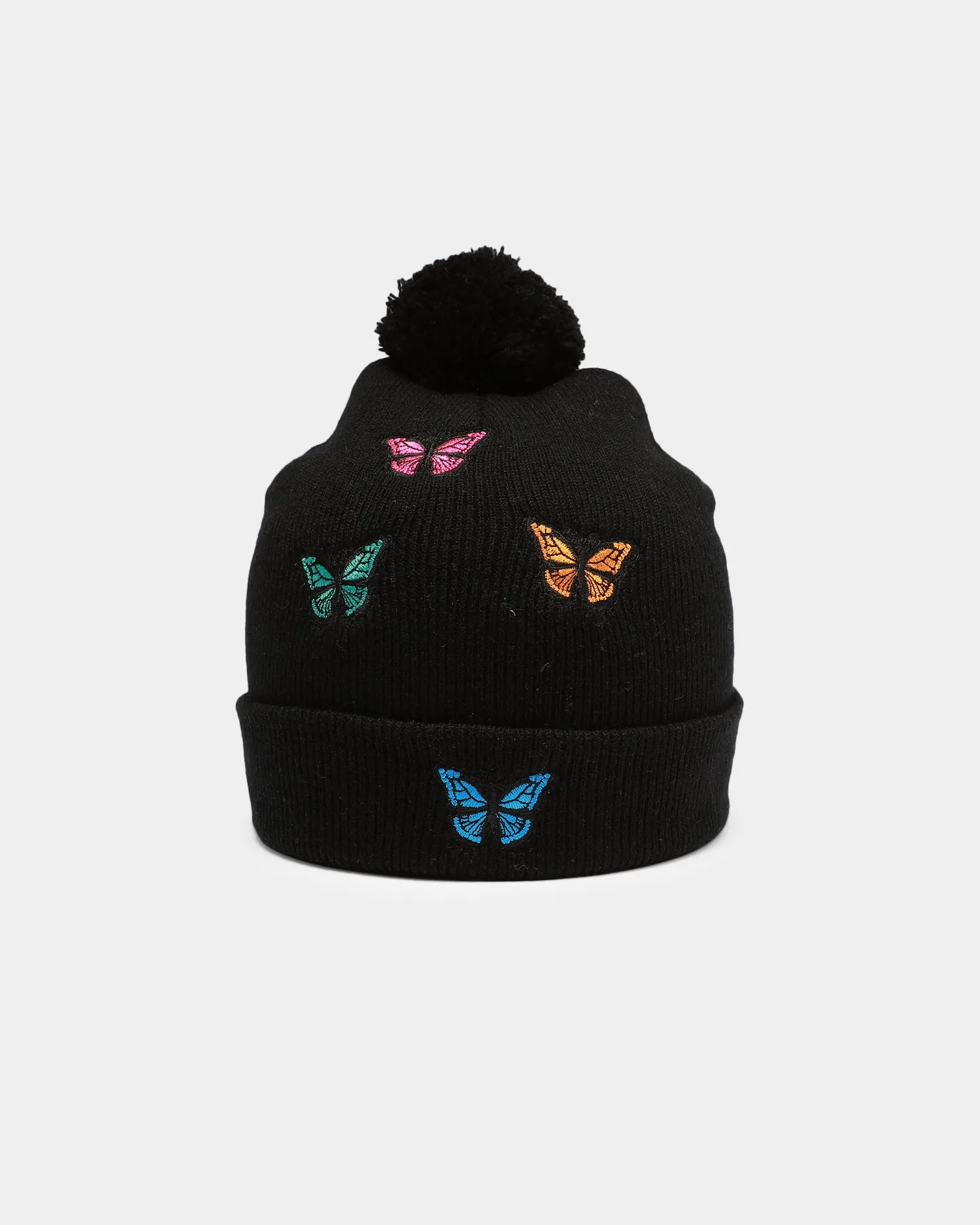 Goat Crew Butterfly Pom Beanie Black