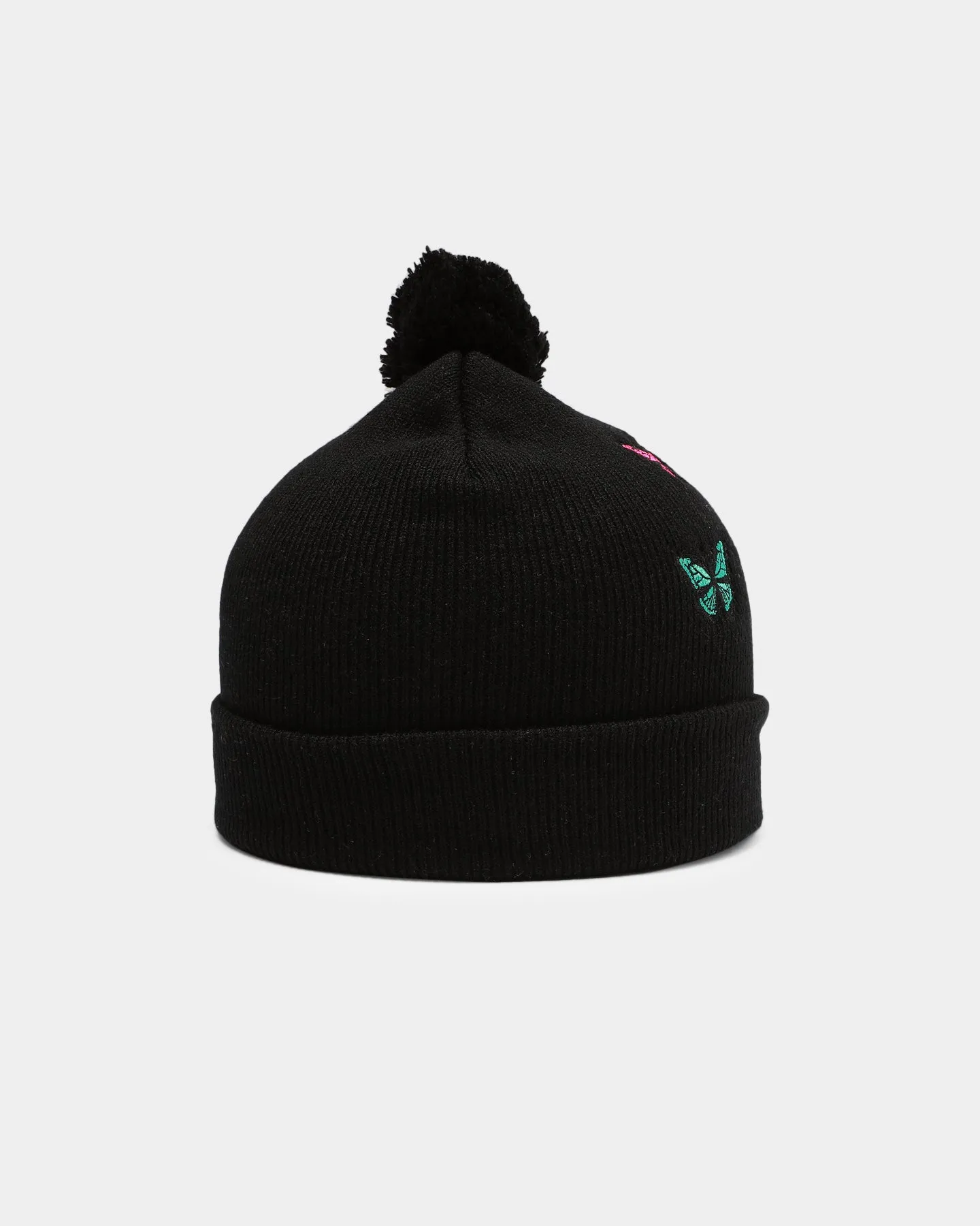 Goat Crew Butterfly Pom Beanie Black