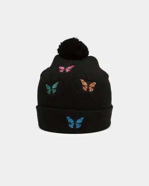 Goat Crew Butterfly Pom Beanie Black