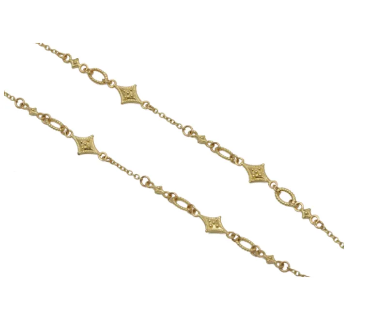 Gold Crivelli Scroll Oval Link Necklace