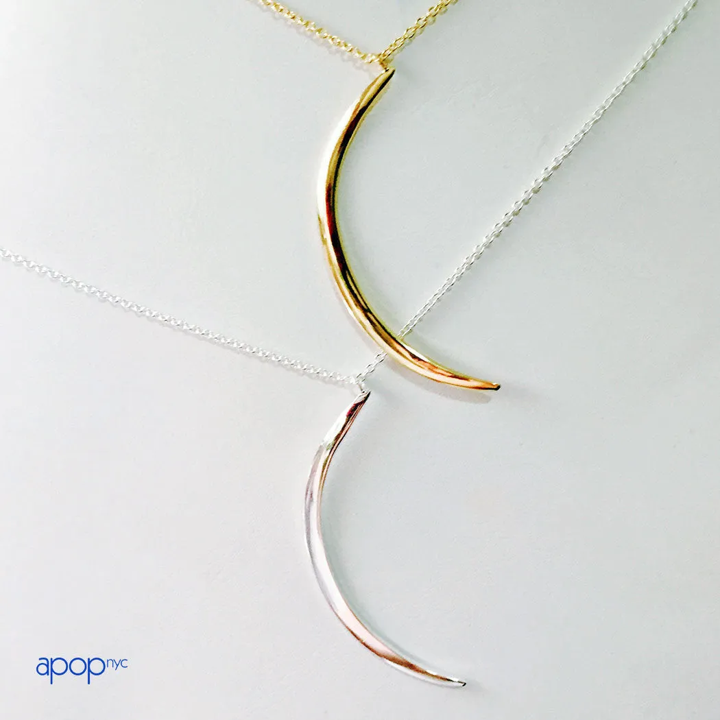Gold-Dipped "Moody Lunette" Moon Necklace
