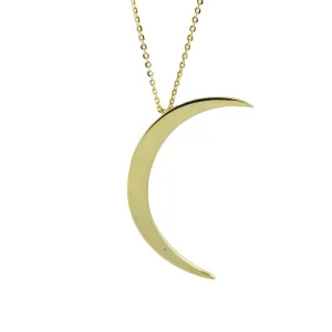 Gold-Dipped "Moody Lunette" Moon Necklace