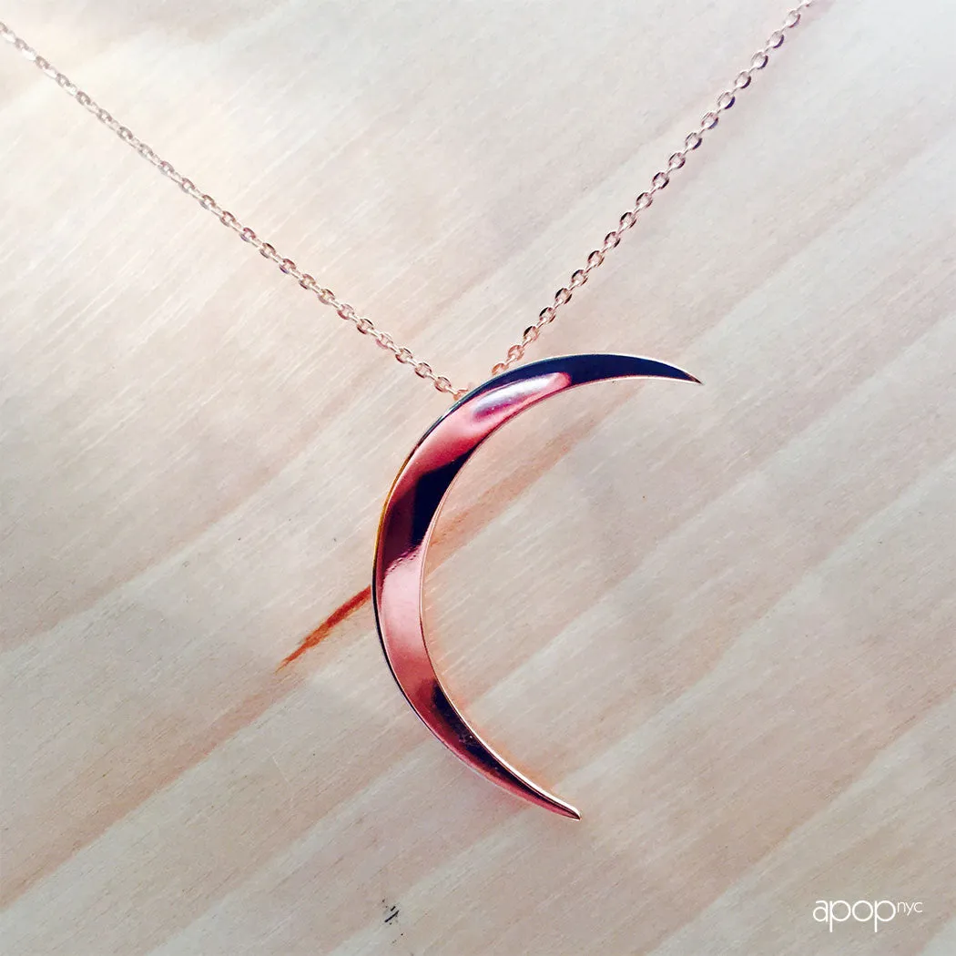 Gold-Dipped "Moody Lunette" Moon Necklace