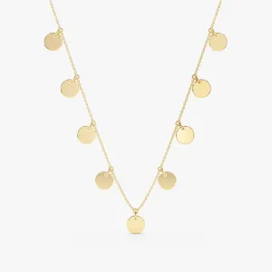 Gold Discs Station Necklace, Cindra