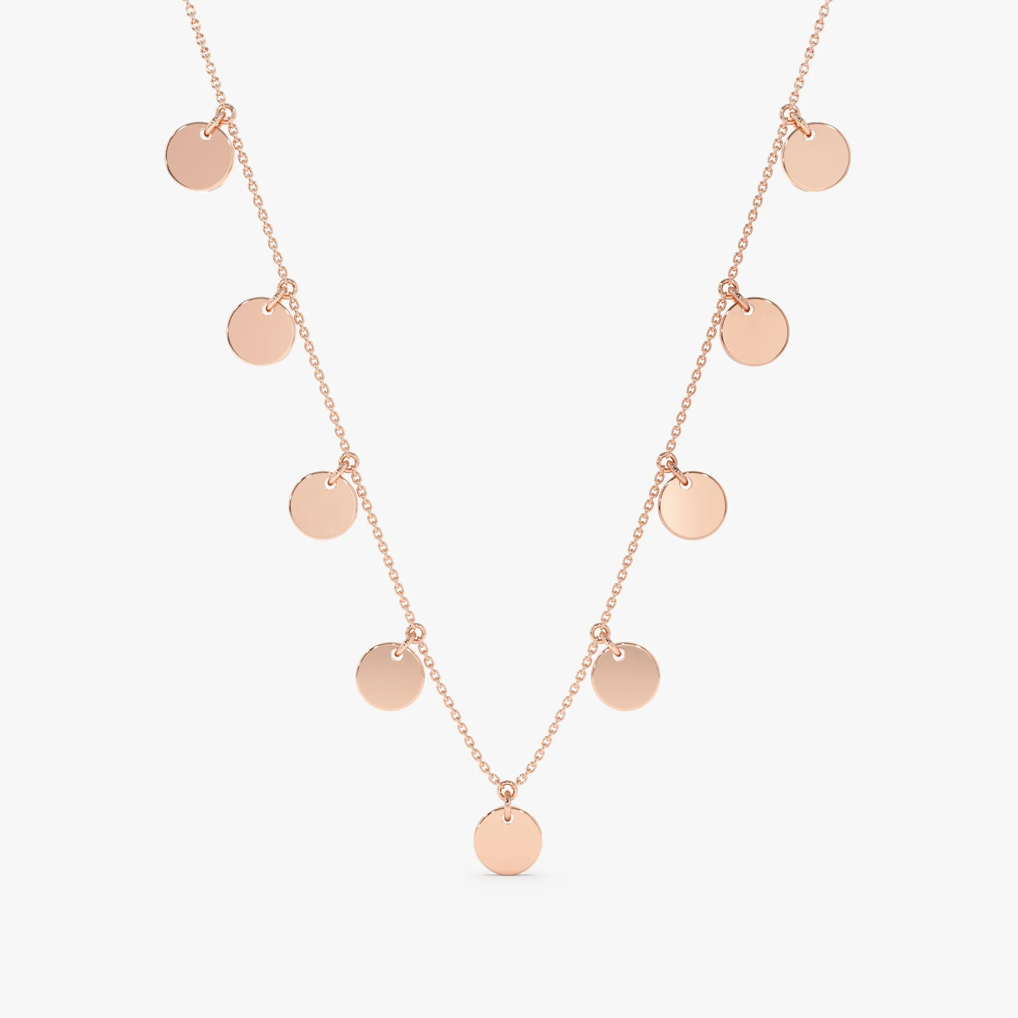 Gold Discs Station Necklace, Cindra