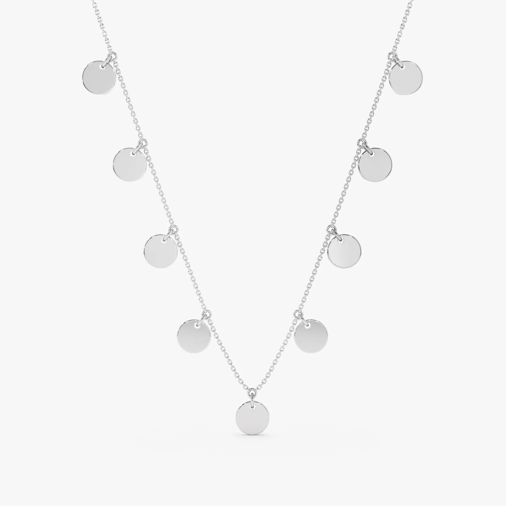 Gold Discs Station Necklace, Cindra
