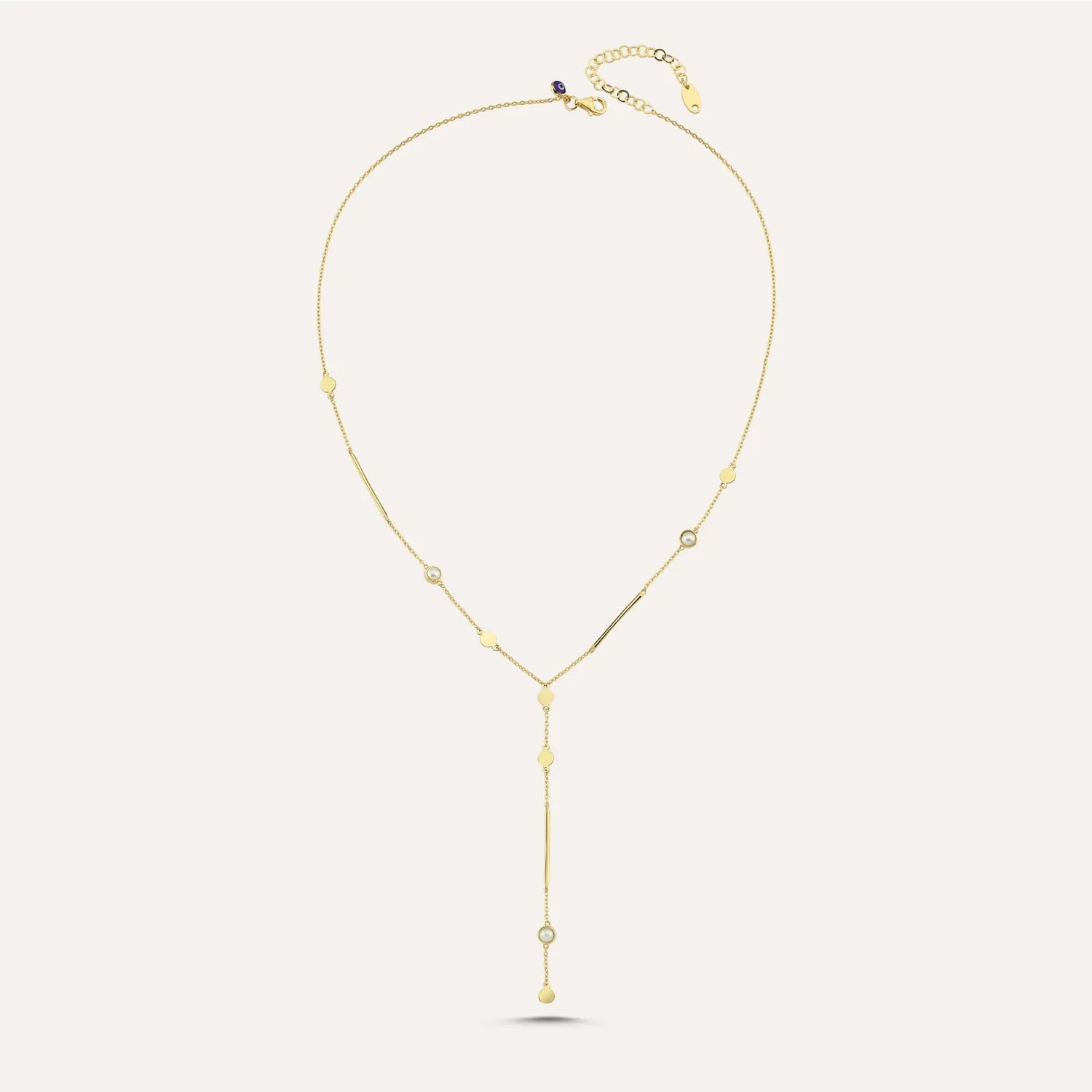 Gold-Filled Short Pearl Layering Lariette Necklace