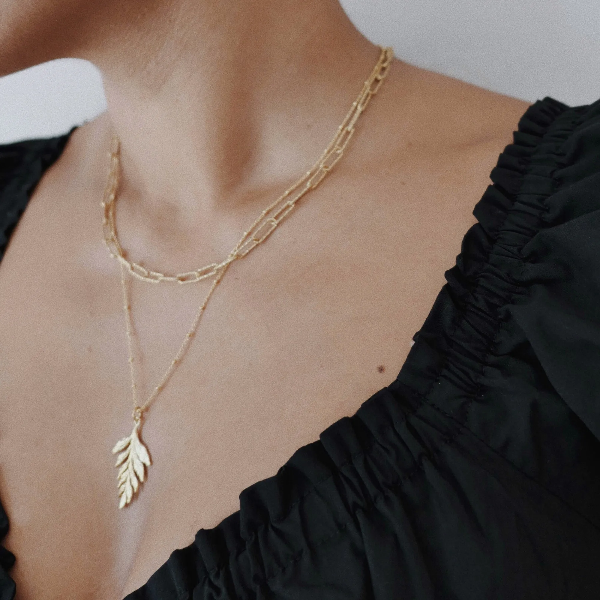 Gold Glitter Chain Necklace