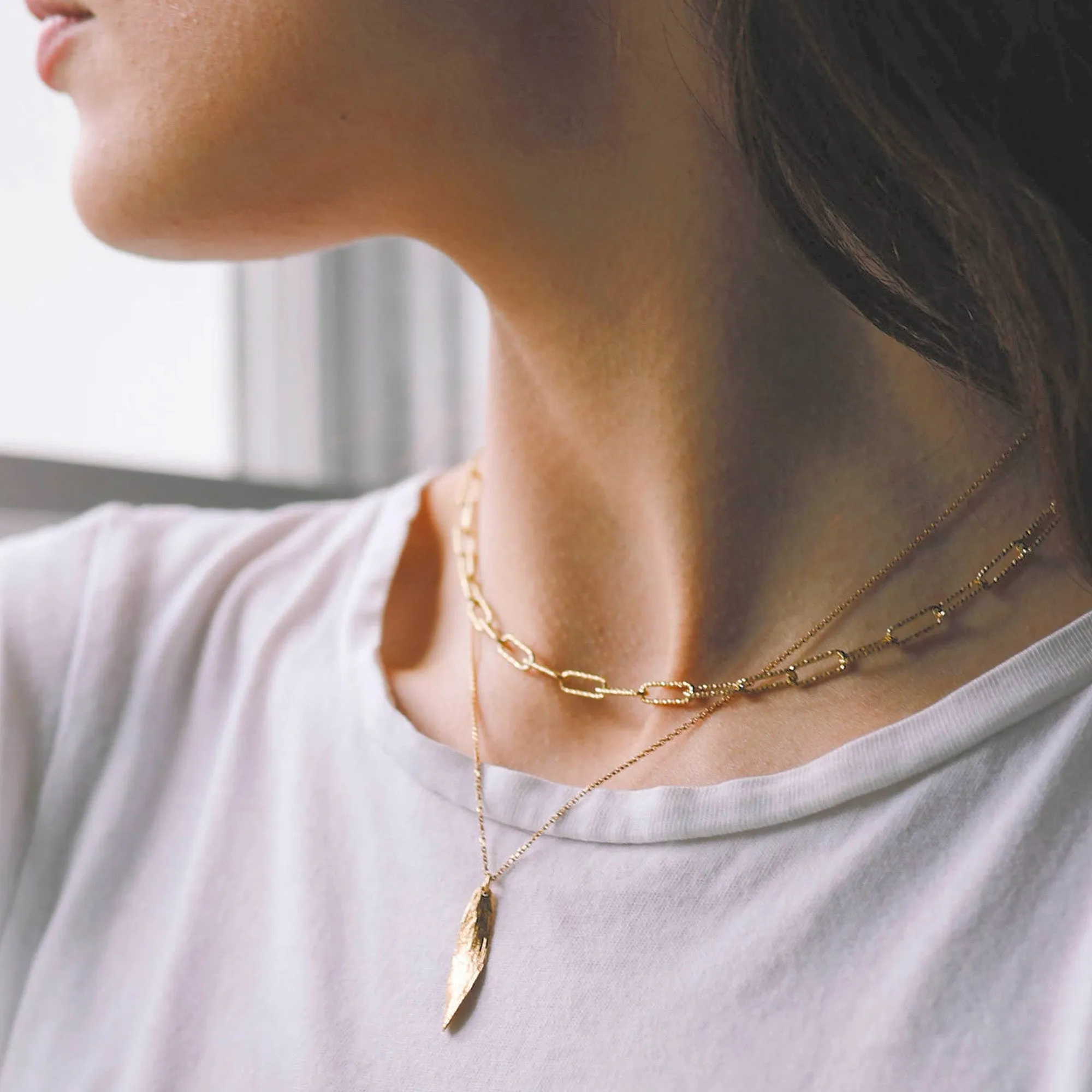 Gold Glitter Chain Necklace