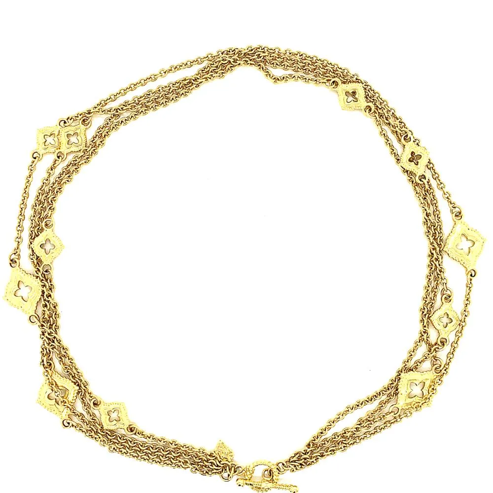 Gold Sueno Double Wrap Toggle Bracelet