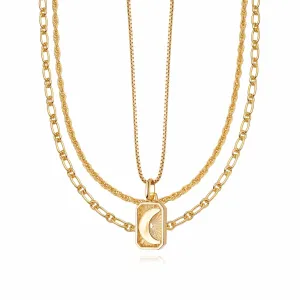 Golden Goddess Luna Necklace Layering Set