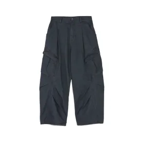Gray Loose Fit Structured Work Pants