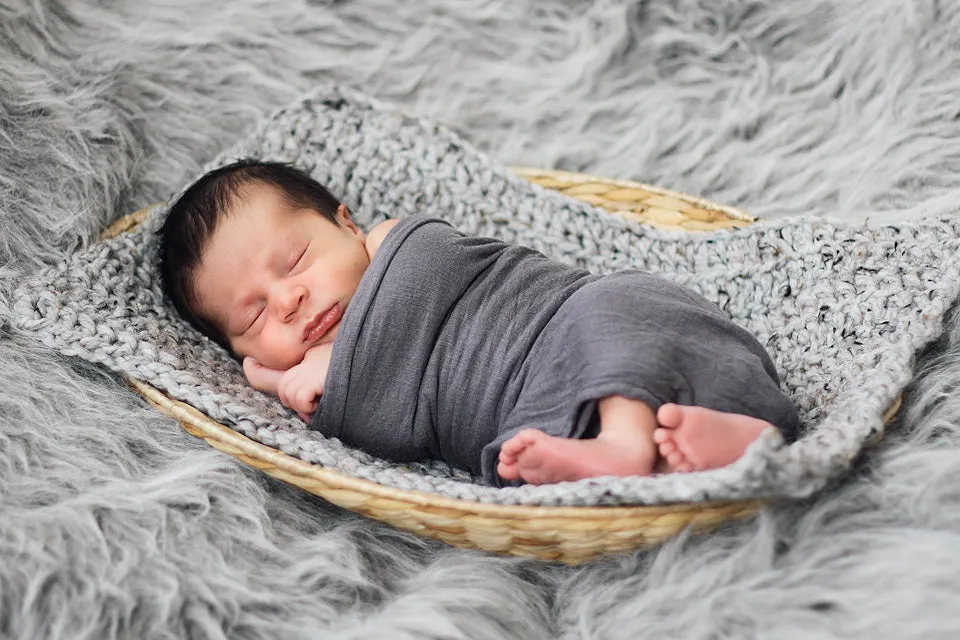 Gray marble newborn baby layering bump blanket