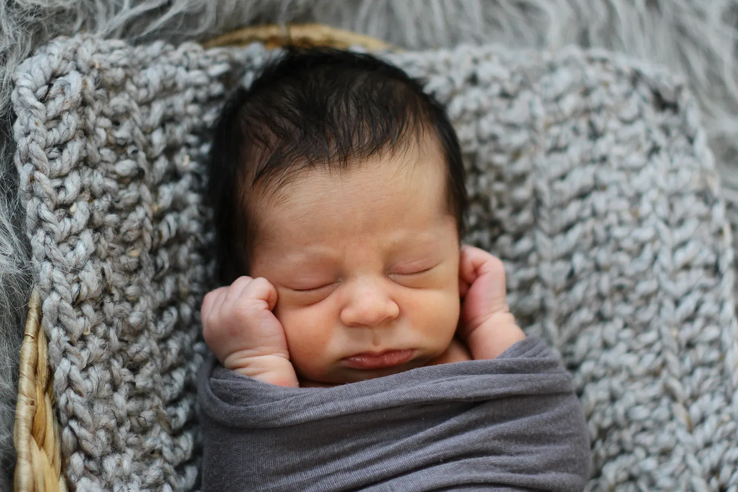 Gray marble newborn baby layering bump blanket
