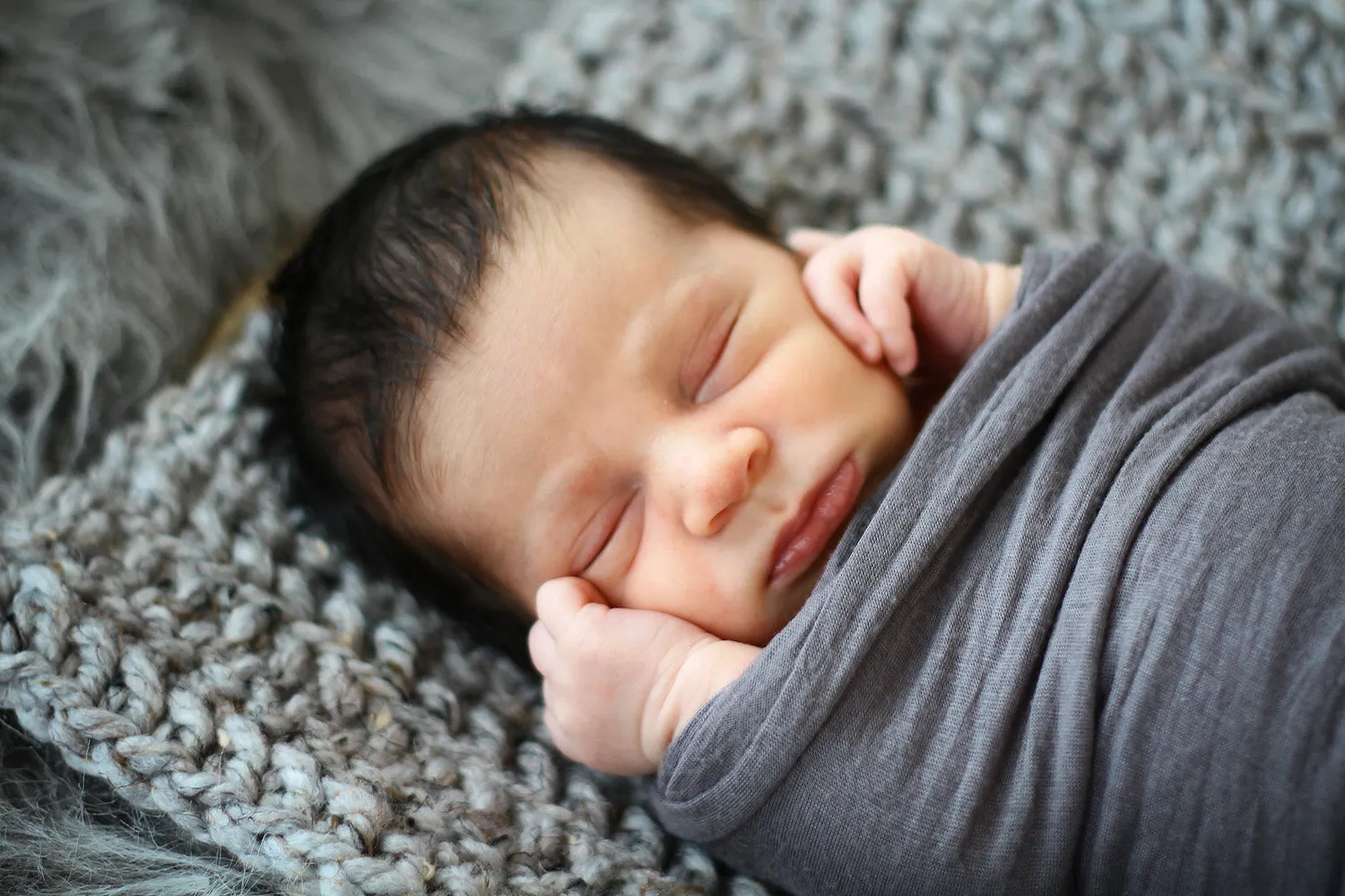 Gray marble newborn baby layering bump blanket