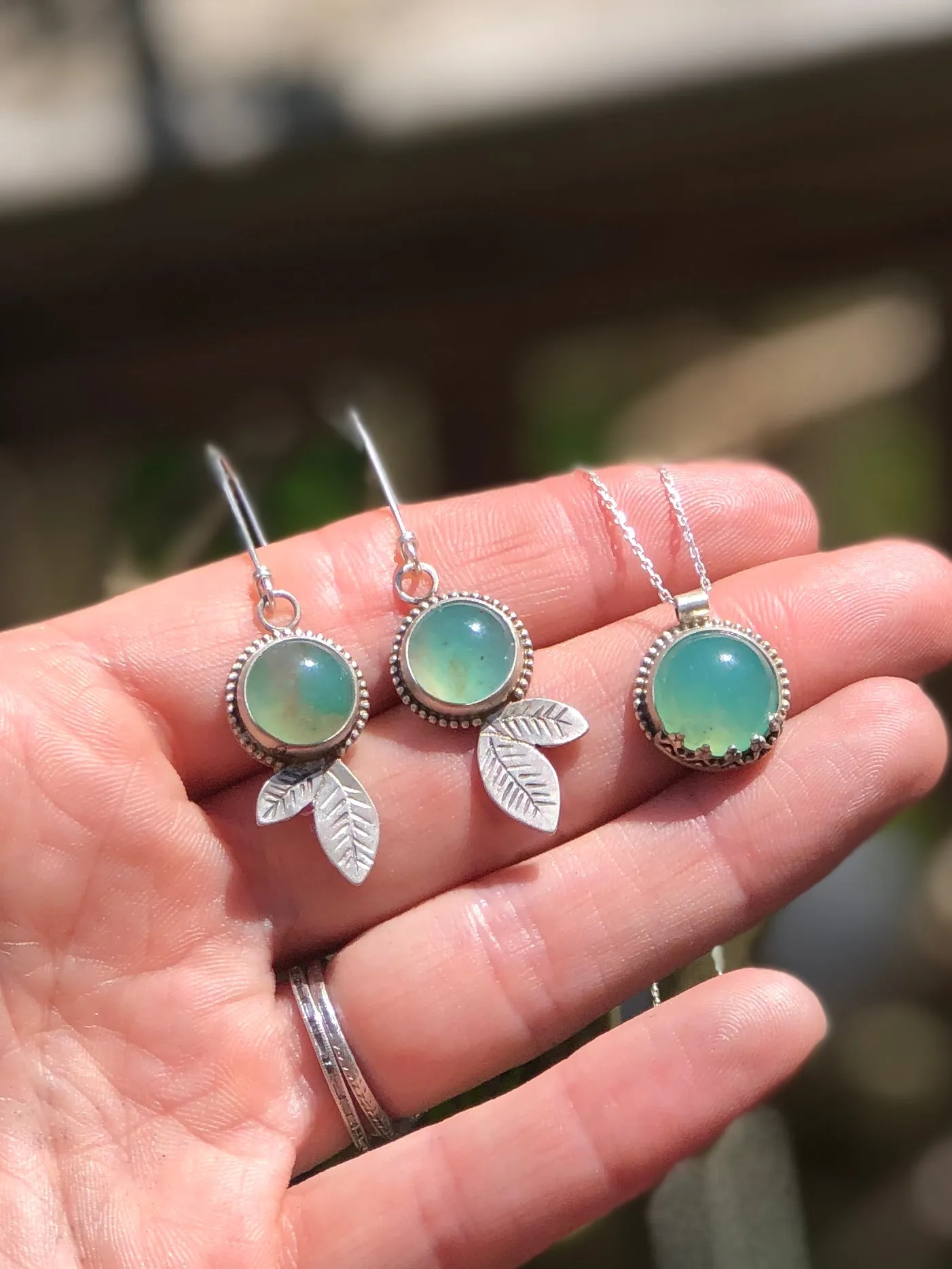 Green Chrysoprase Round Necklace