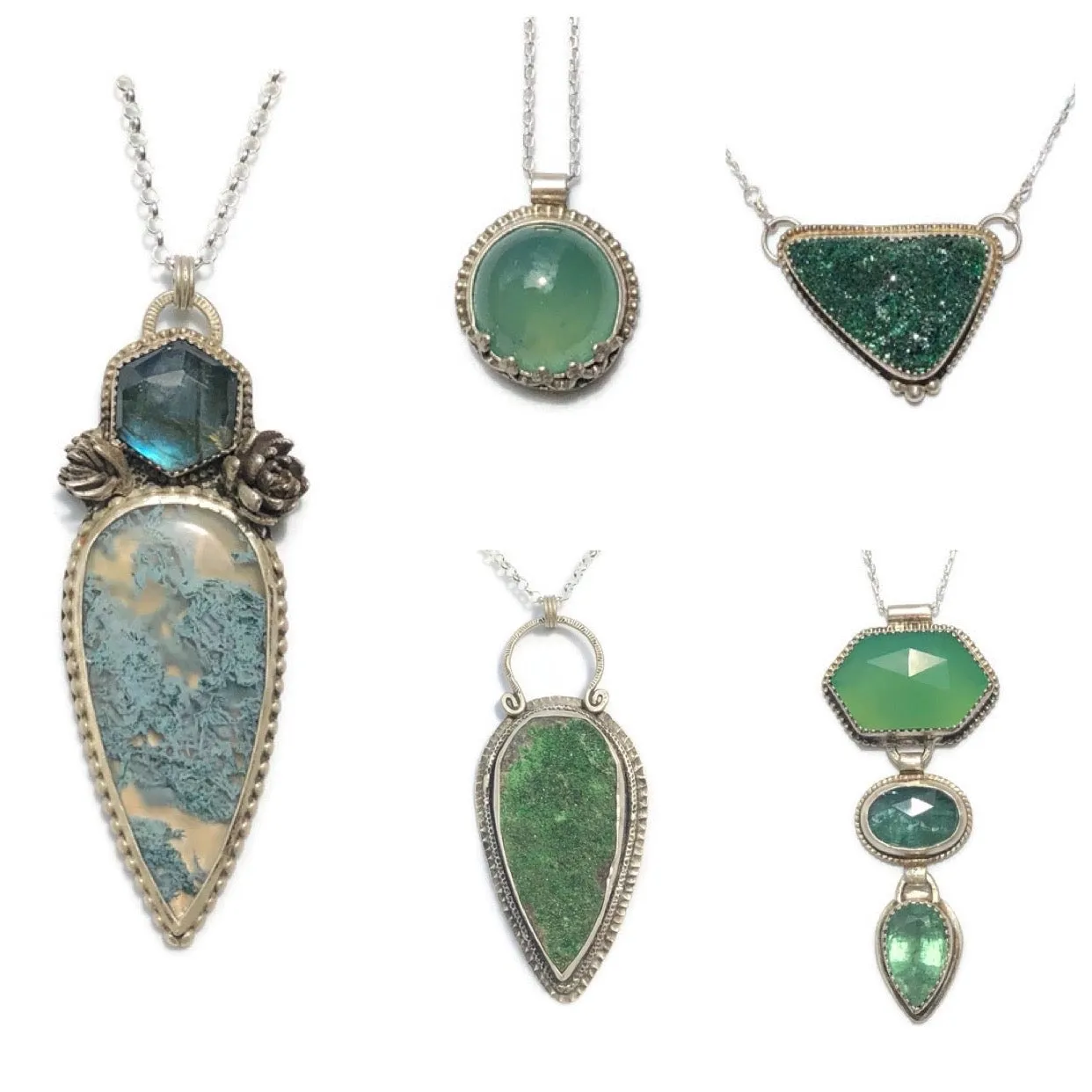 Green Chrysoprase Round Necklace