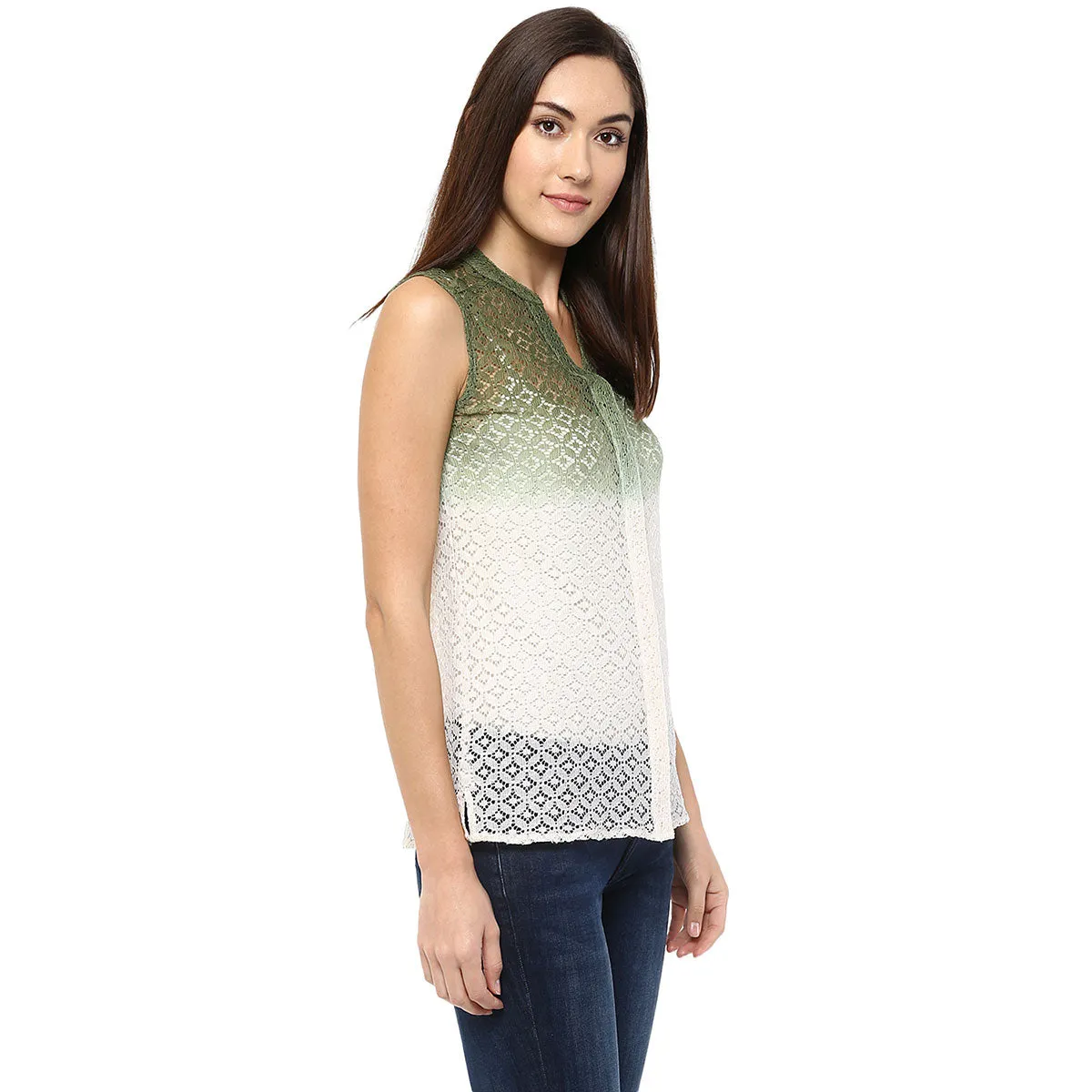 Green Lace Top