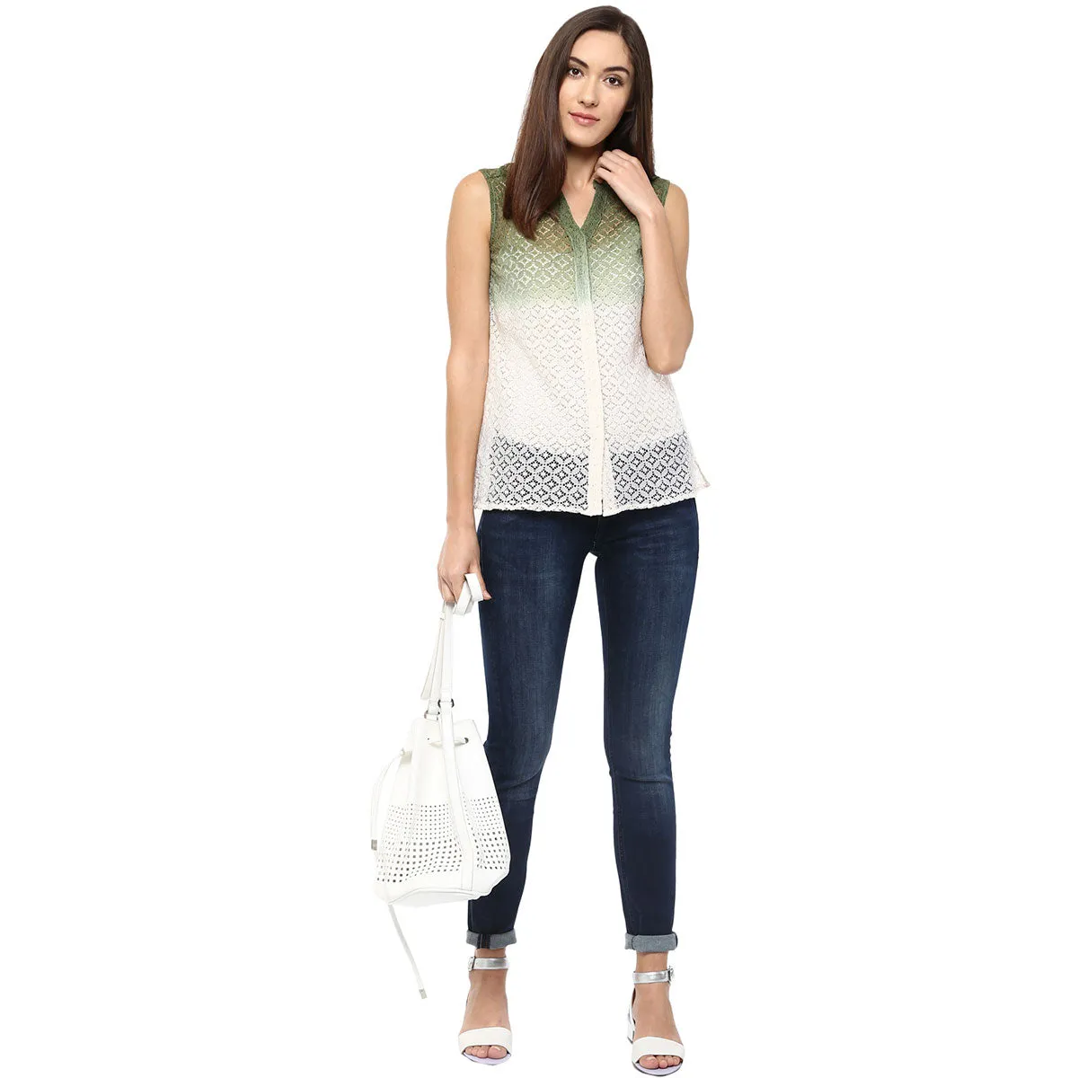 Green Lace Top