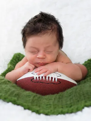 Green newborn baby layering bump blanket