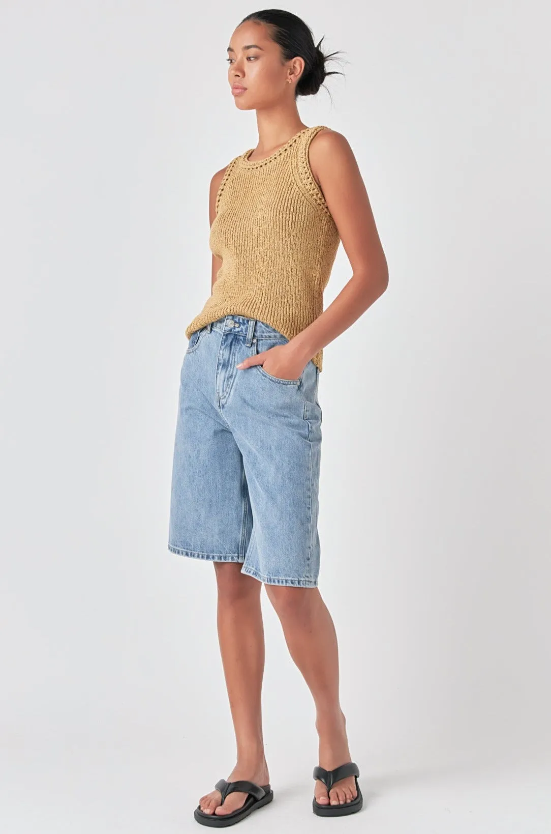 Grey Lab - Round Neck Sleeveless Knit Top