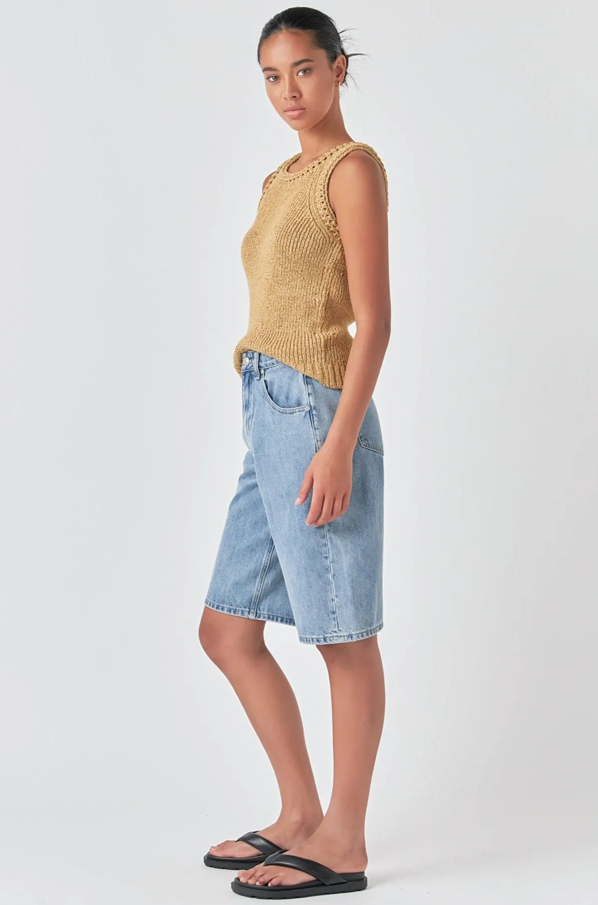 Grey Lab - Round Neck Sleeveless Knit Top