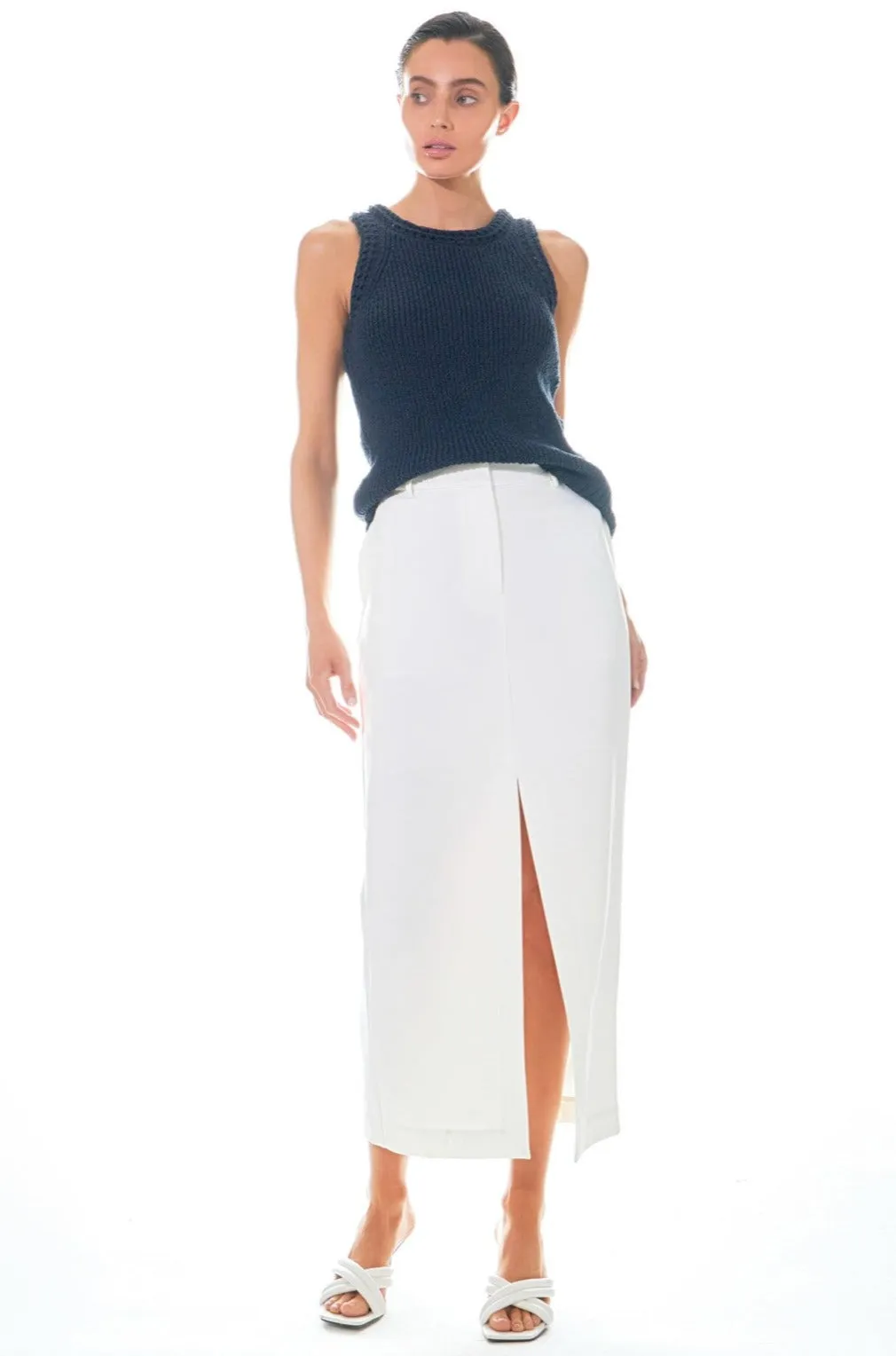 Grey Lab - Round Neck Sleeveless Knit Top