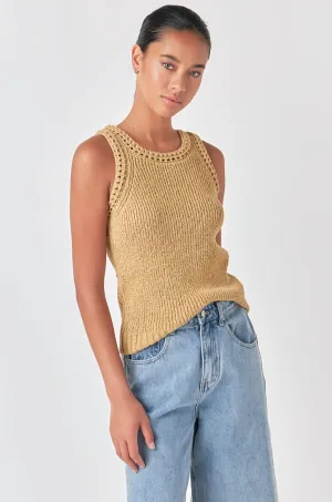 Grey Lab - Round Neck Sleeveless Knit Top