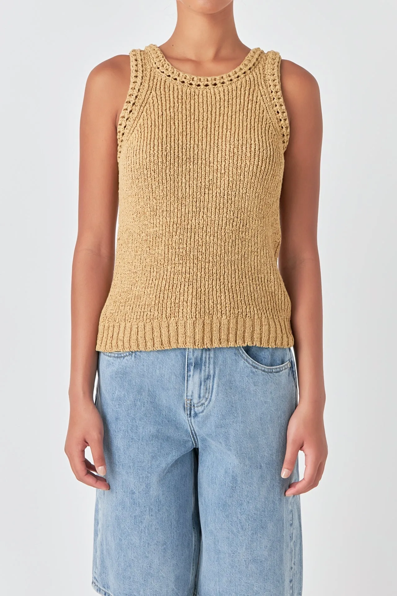 Grey Lab - Round Neck Sleeveless Knit Top