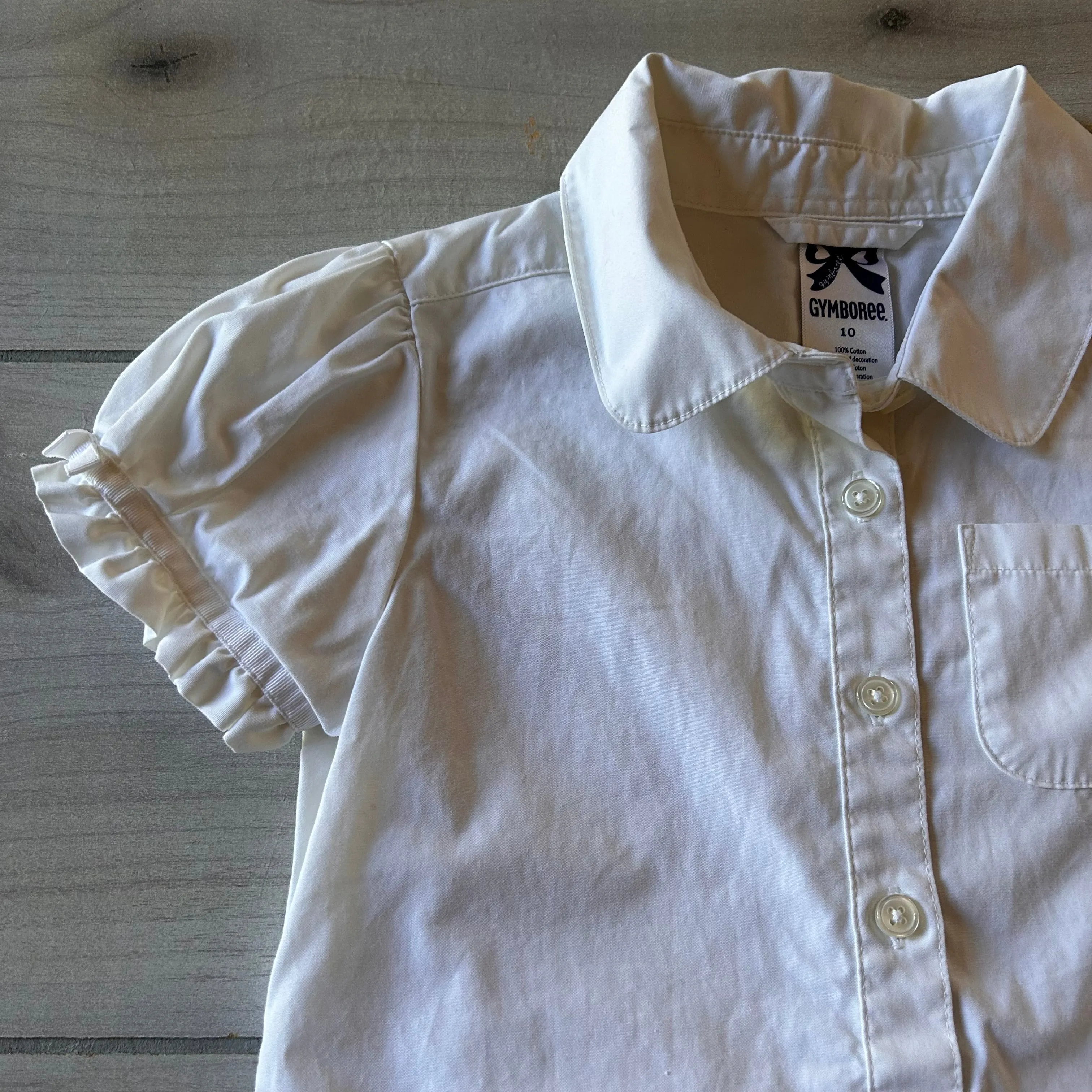 Gymboree White Ruffle T-Shirt