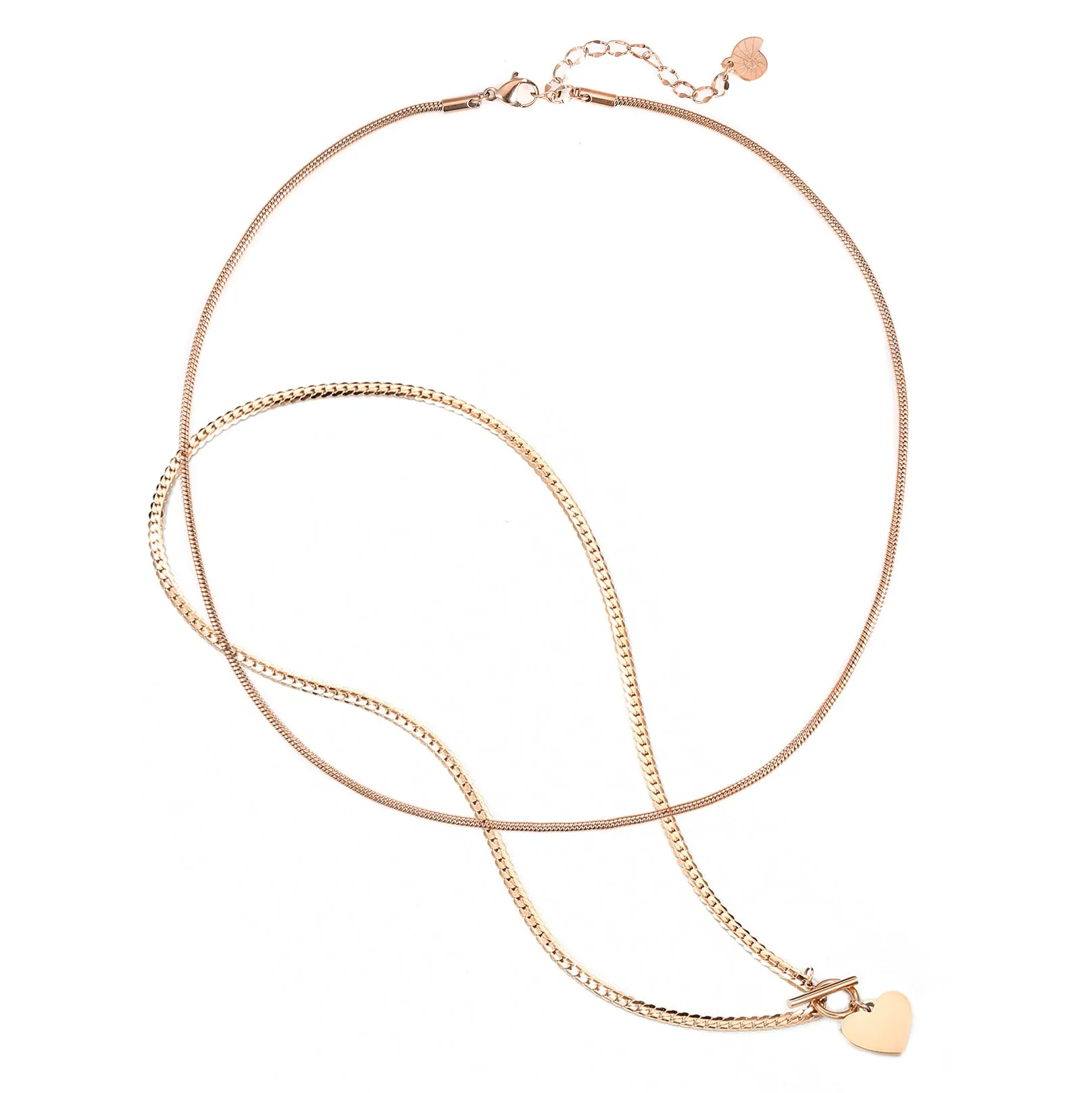 Heart and Snake Chain Necklace Set Waterproof