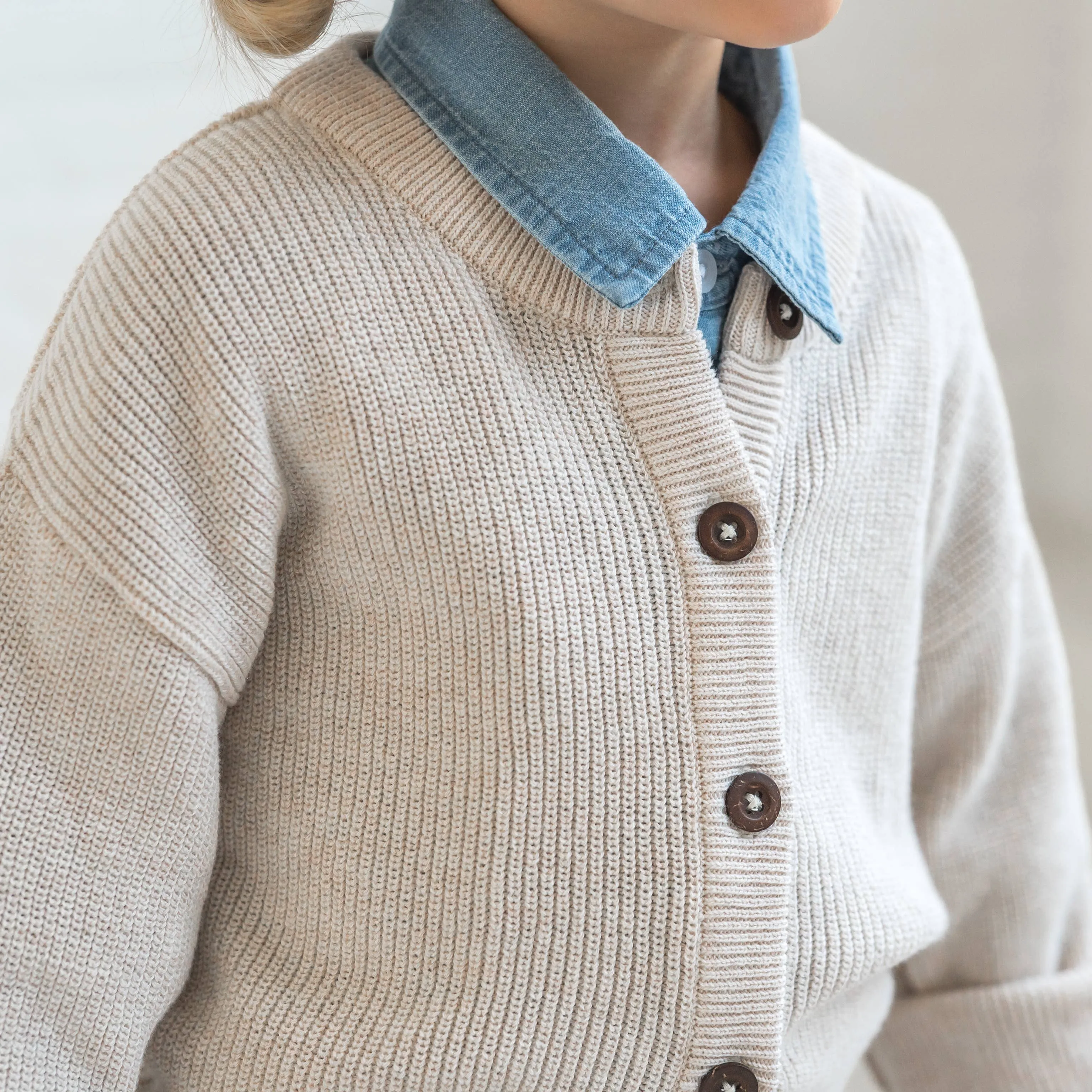 Heather Oat Knit Cardigan