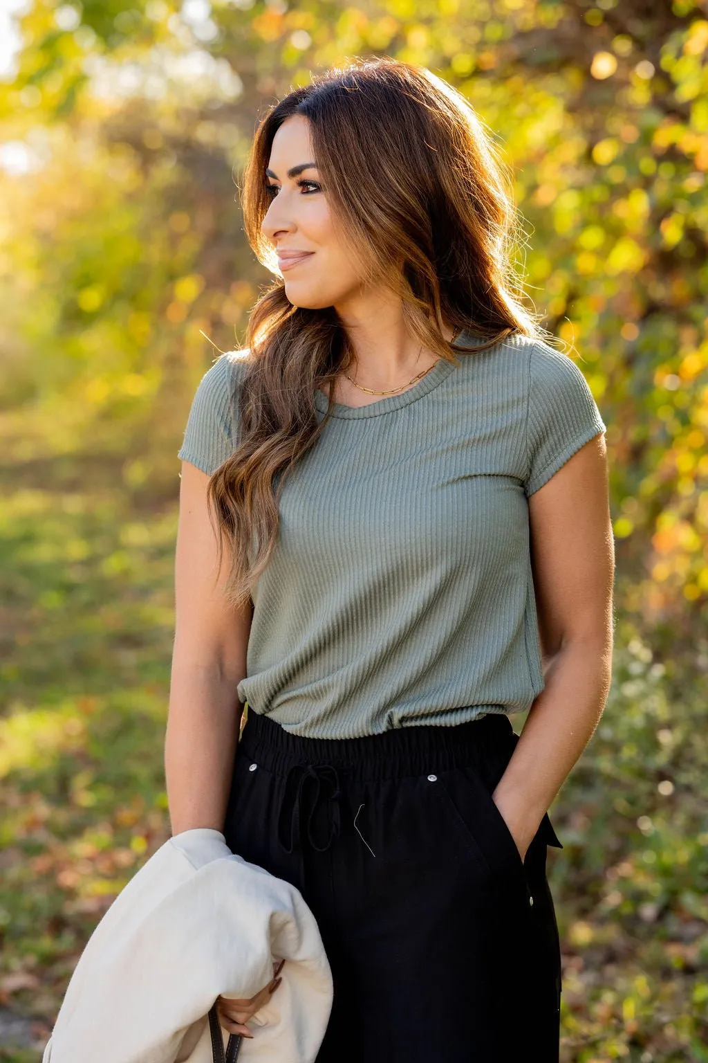 Heavily Ribbed Short Sleeve Tee