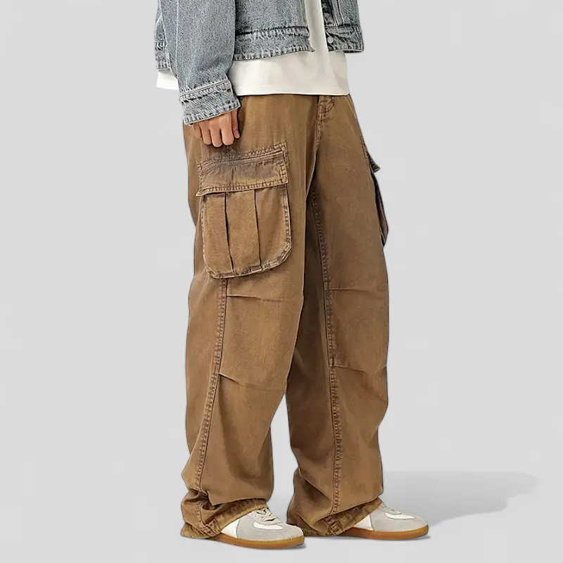 Heavy washed cotton canvas cargo pant