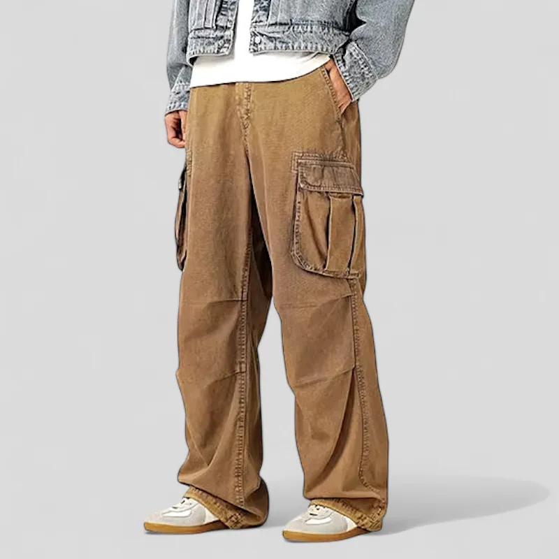 Heavy washed cotton canvas cargo pant