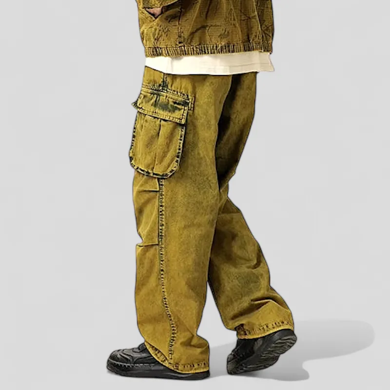 Heavy washed cotton canvas cargo pant