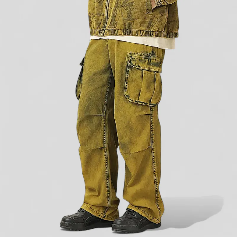 Heavy washed cotton canvas cargo pant