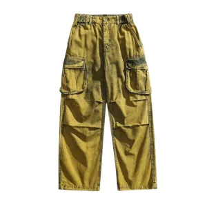 Heavy washed cotton canvas cargo pant