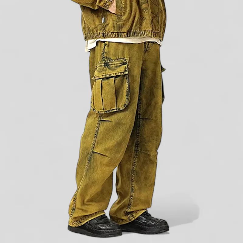 Heavy washed cotton canvas cargo pant