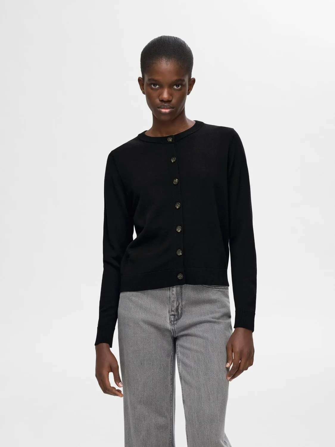 Hella Ls Knit Cardigan - Black