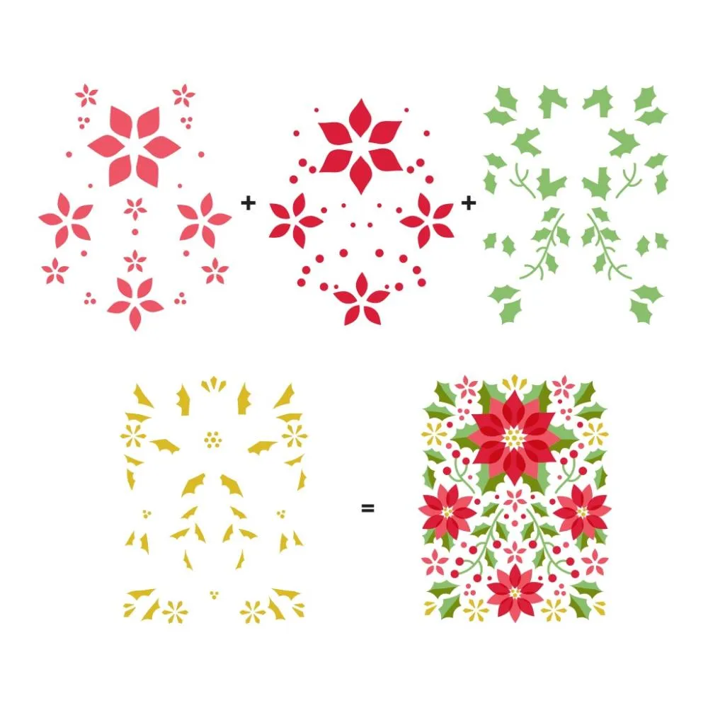Hero Arts - Stencils - Color Layering Poinsettia Pattern