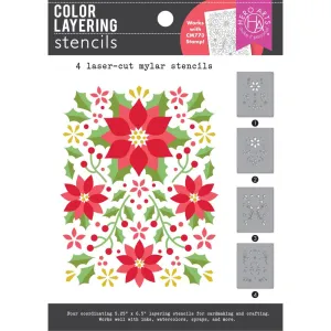 Hero Arts - Stencils - Color Layering Poinsettia Pattern