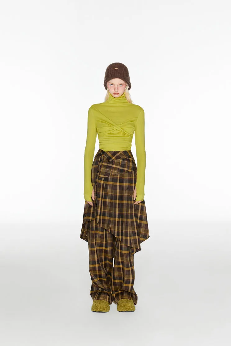 High-Neck Knit Crop Layering Top
