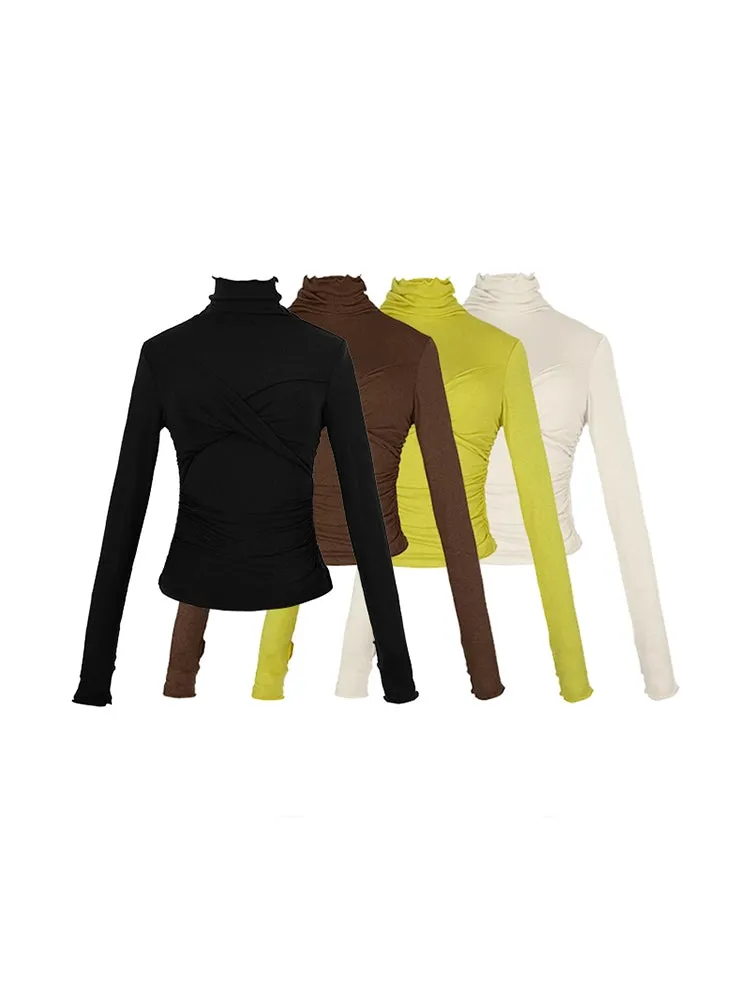 High-Neck Knit Crop Layering Top