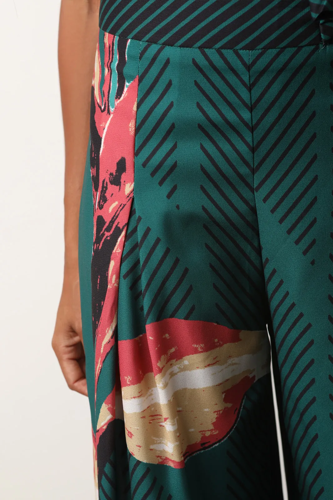 High Rise Floral Waist Sash Palazzo Pants