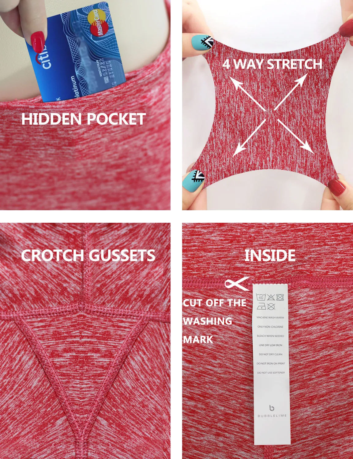 High Waist Biking Pants heatherred_Biking